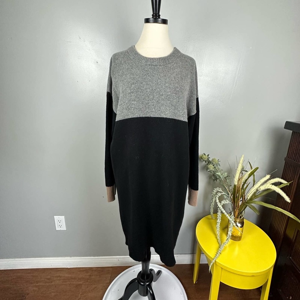 Madewell Merino Wool  Colorblock Sweater Dress Large